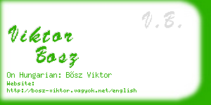 viktor bosz business card